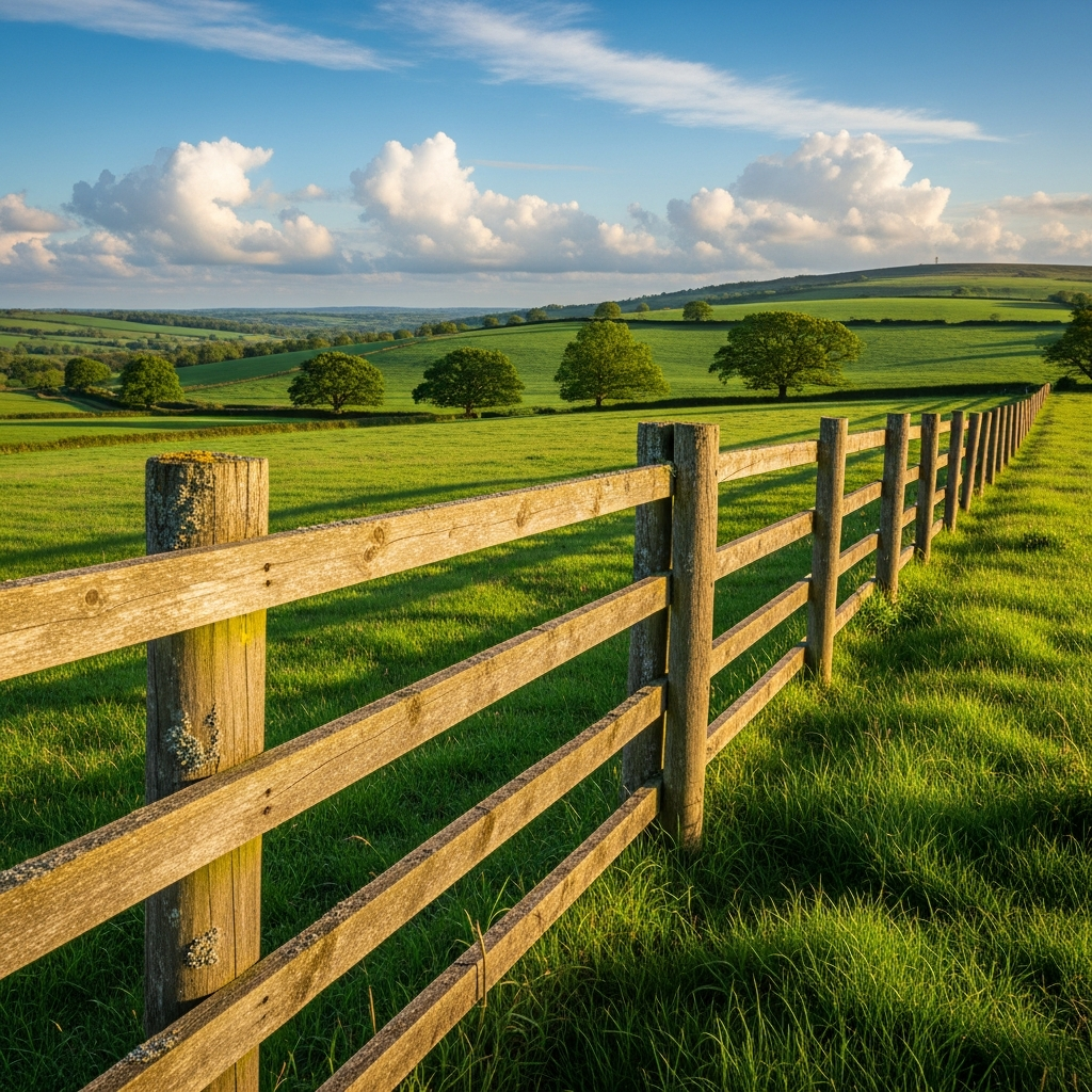 Post-and-rail agricultural — Hampshire countryside