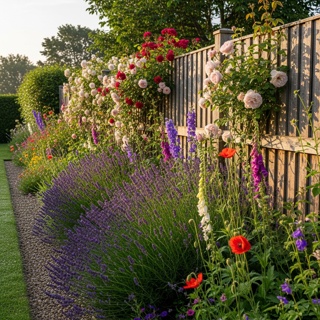 Traditional close-board — English cottage garden