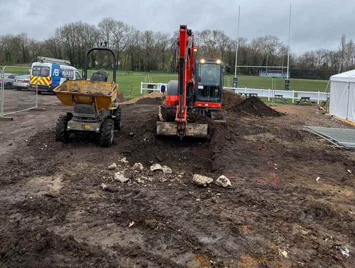 Precision groundworks on a Hampshire site